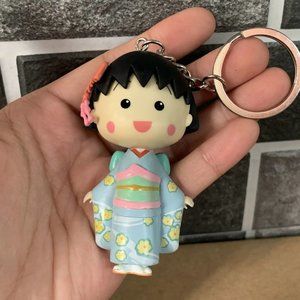 Cute kimono car key chain cartoon schoolbag pendant festival Keychain